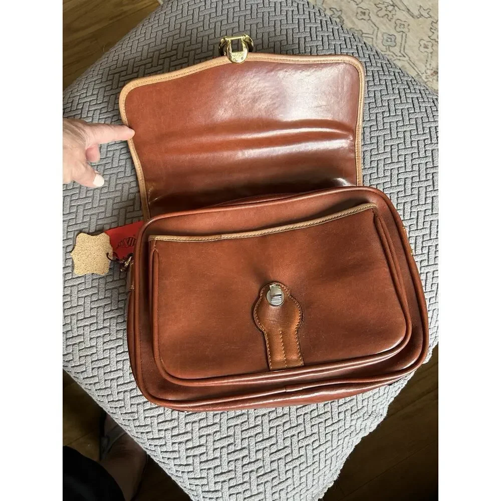 Baron Duck Brown Italian Leather Purse With Tags Handbag Crossbody Classy